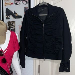 💖 Black Theory Full Zip Shirred Jacket